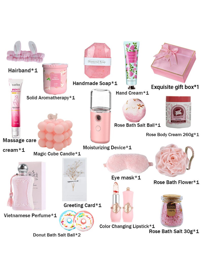 Gifts Basket for Women - Birthday Gift Box Set Contains 18 Items Inspirational Gift,Relaxing Spa Care Package for Women Friendship,Friend Gifts for Women