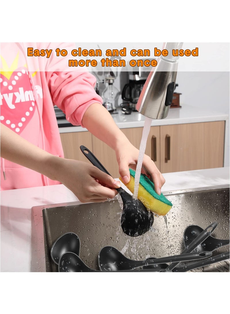 Serving Tablespoons, 18 Pcs Large Plastic Serving Spoons, Disposable Serving Spoons, Heavy Duty Serving Utensils Set, Reusable Spoons for Party Catering Buffet Dinner Soup, BPA Free, Black