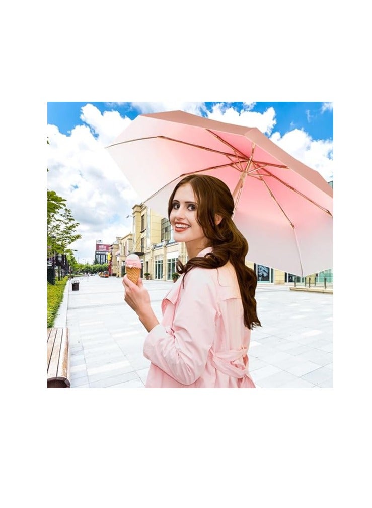 Travel Sun Umbrella for Purse with Case Compact UV Umbrella Protection Folding Lightweight Portable Parasol Umbrella for Sun and Rain Parasol Umbrella UV Protection for Women Men Kids