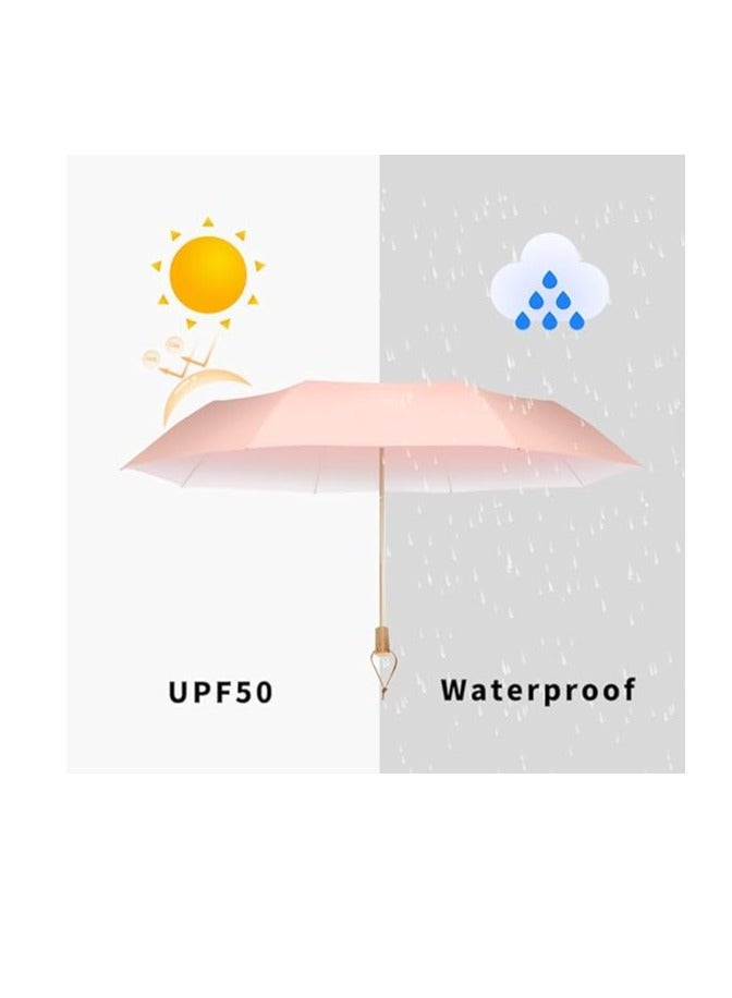 Travel Sun Umbrella for Purse with Case Compact UV Umbrella Protection Folding Lightweight Portable Parasol Umbrella for Sun and Rain Parasol Umbrella UV Protection for Women Men Kids