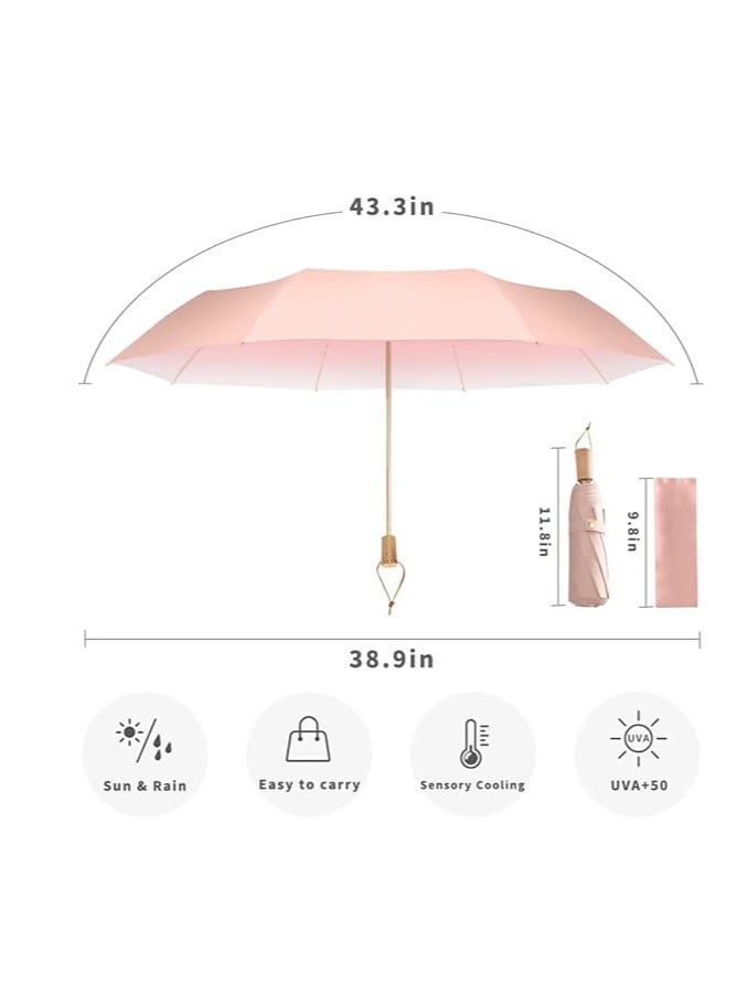 Travel Sun Umbrella for Purse with Case Compact UV Umbrella Protection Folding Lightweight Portable Parasol Umbrella for Sun and Rain Parasol Umbrella UV Protection for Women Men Kids