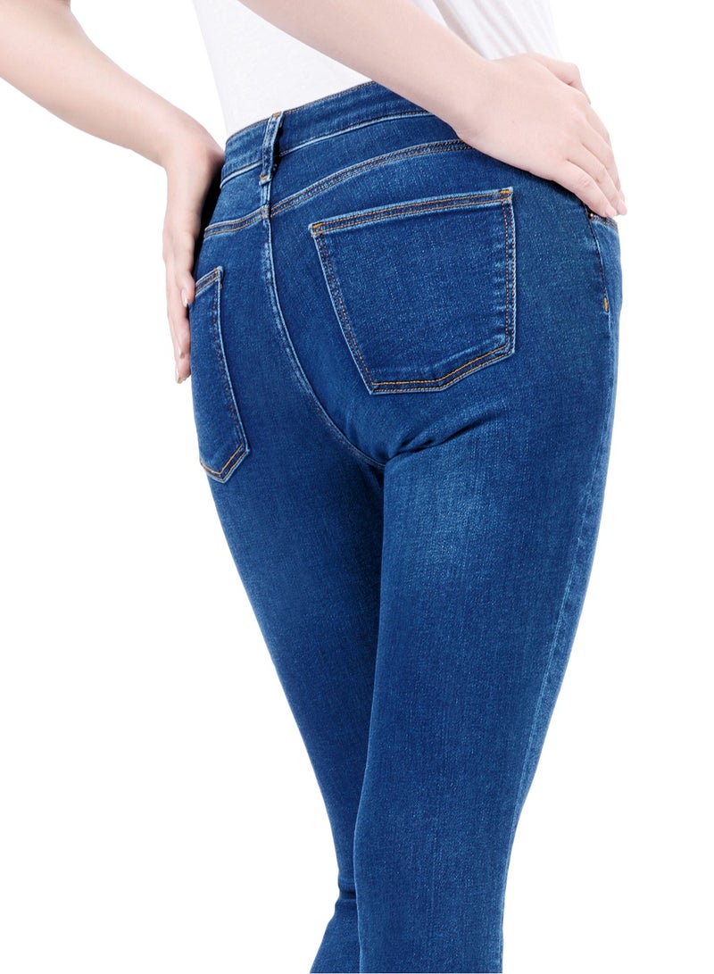 Web Denim Women's Mid Rise Skinny Jeans - Stretchable Stylish Comfort Fit Denim Pants