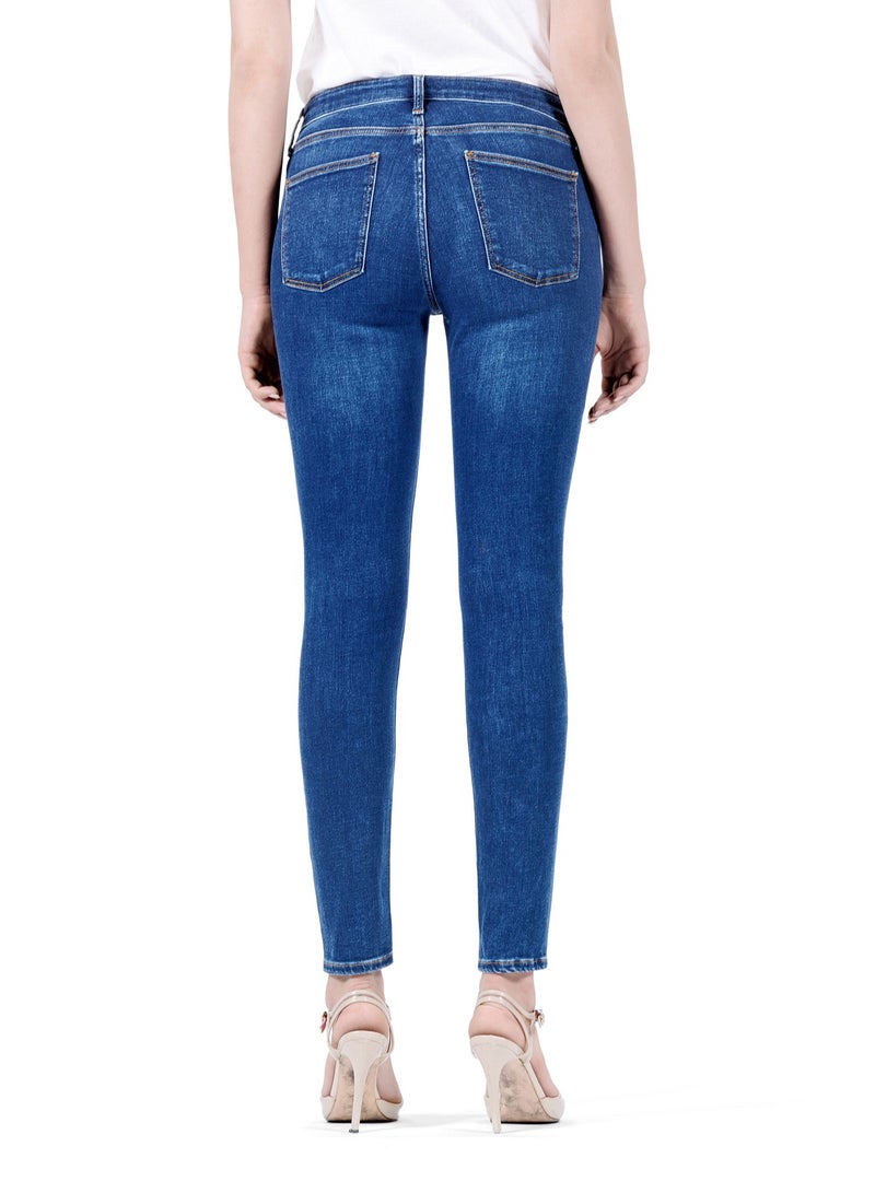 Web Denim Women's Stretch Skinny Jeans - Mid Rise Stylish Denim Pants