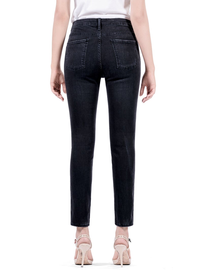 Web Denim Women's Mid Rise Skinny Jeans - Stretchable Stylish Denim Pants