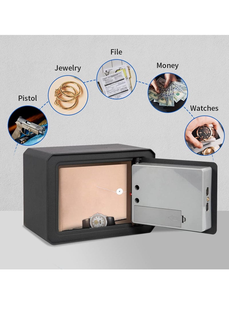 Small Safe Box, Electronic Keypad Lock Money Drop Safe, Personal Mini Safes Cabinet for Home Office Hotel Jewelry, 9.5