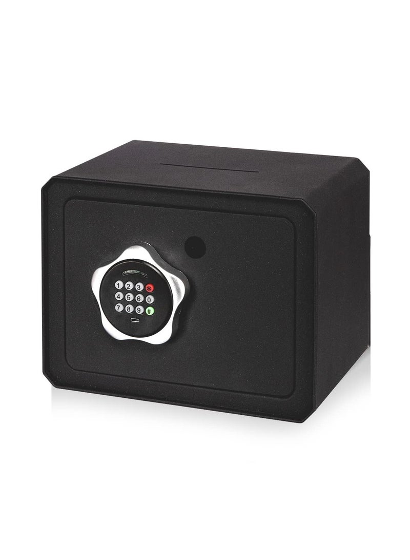 Small Safe Box, Electronic Keypad Lock Money Drop Safe, Personal Mini Safes Cabinet for Home Office Hotel Jewelry, 9.5