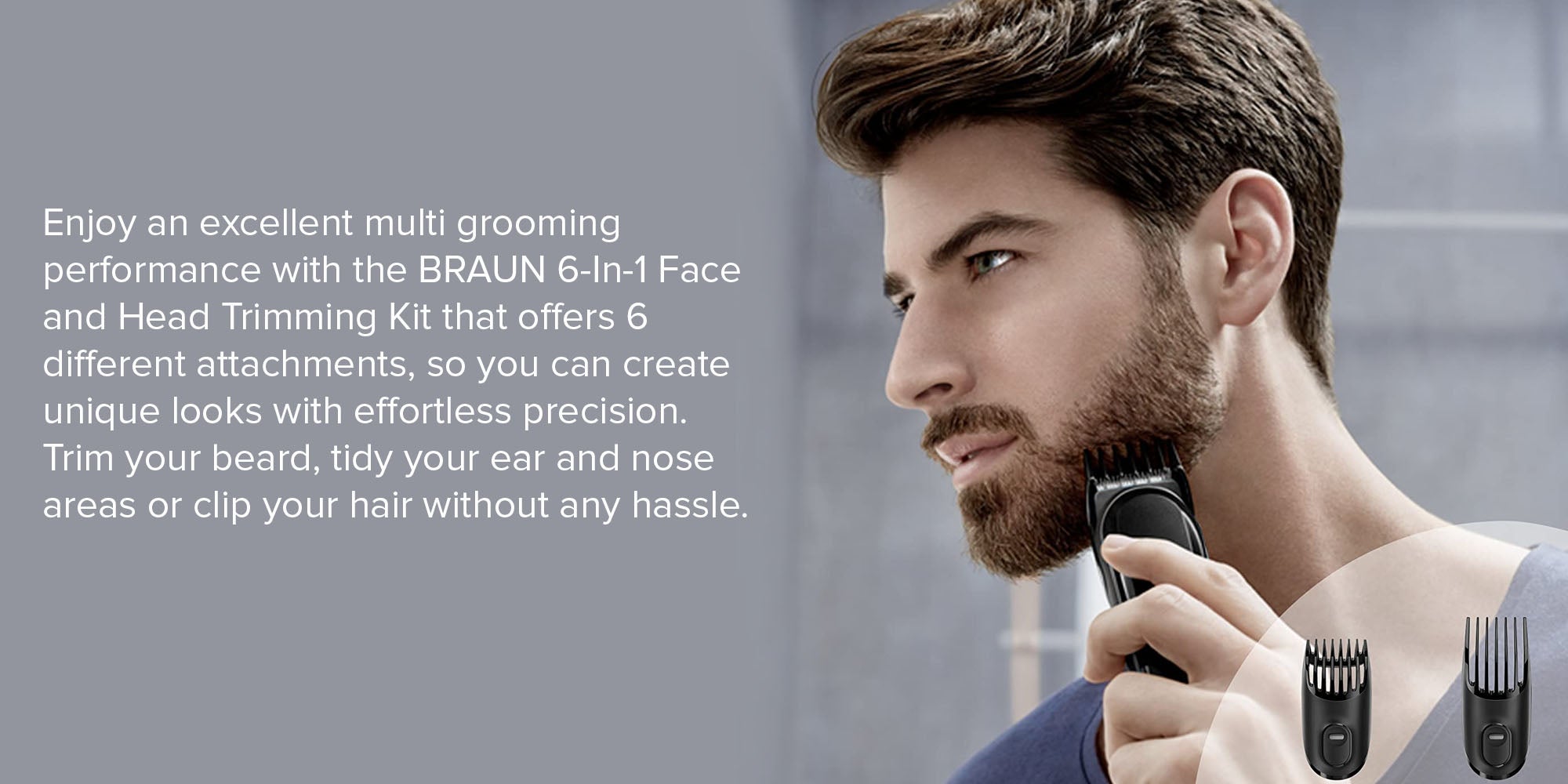 6-In-1 Face And Head Trimmer Black