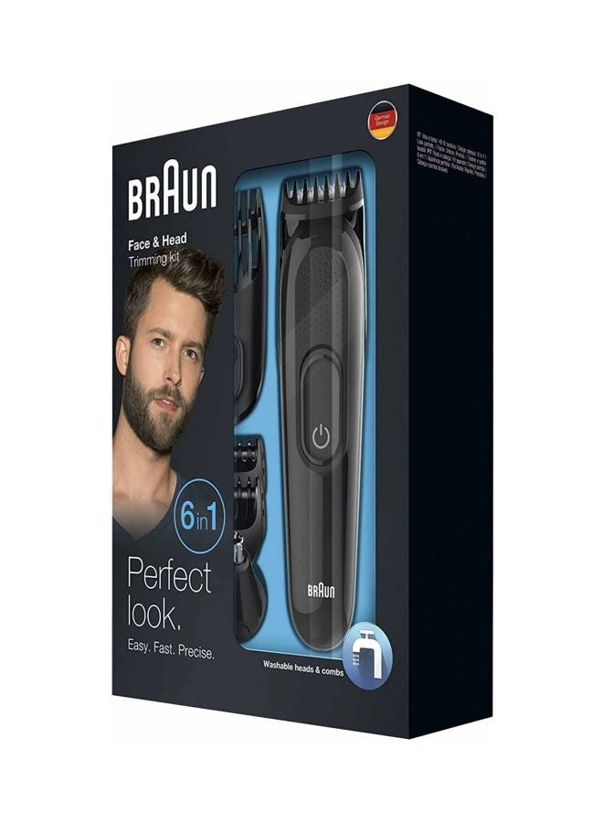 6-In-1 Face And Head Trimmer Black