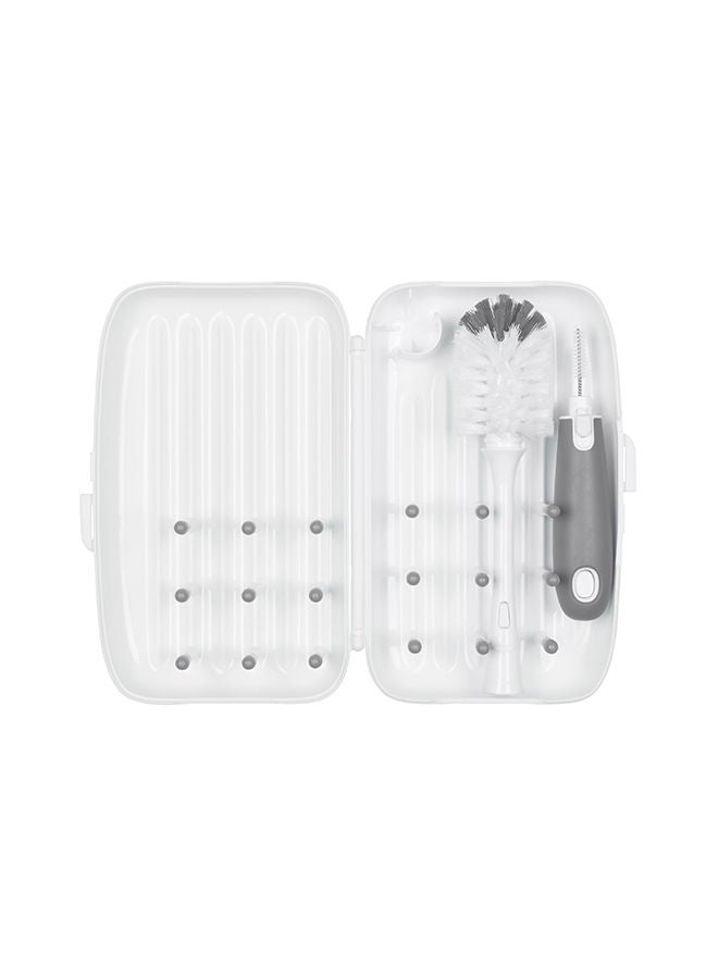 On-The-Go Drying Rack With Bottle Brush - Gray