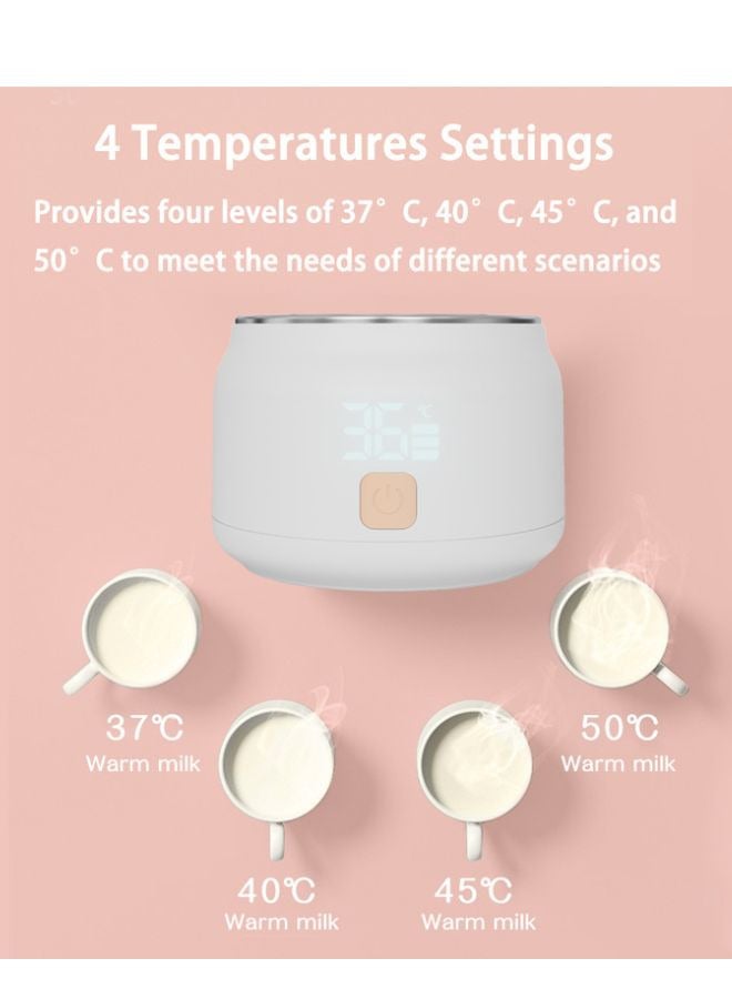 Portable Smart Baby Bottle Warmer Dual Function for Defrosting Warm Milk Heater & Thaw for Formula Breastmilk Keep Warm with 4 Smart Temperature Adjustments BPA Free