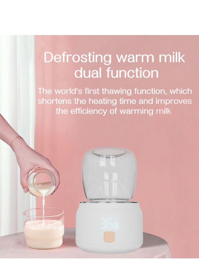 Portable Smart Baby Bottle Warmer Dual Function for Defrosting Warm Milk Heater & Thaw for Formula Breastmilk Keep Warm with 4 Smart Temperature Adjustments BPA Free