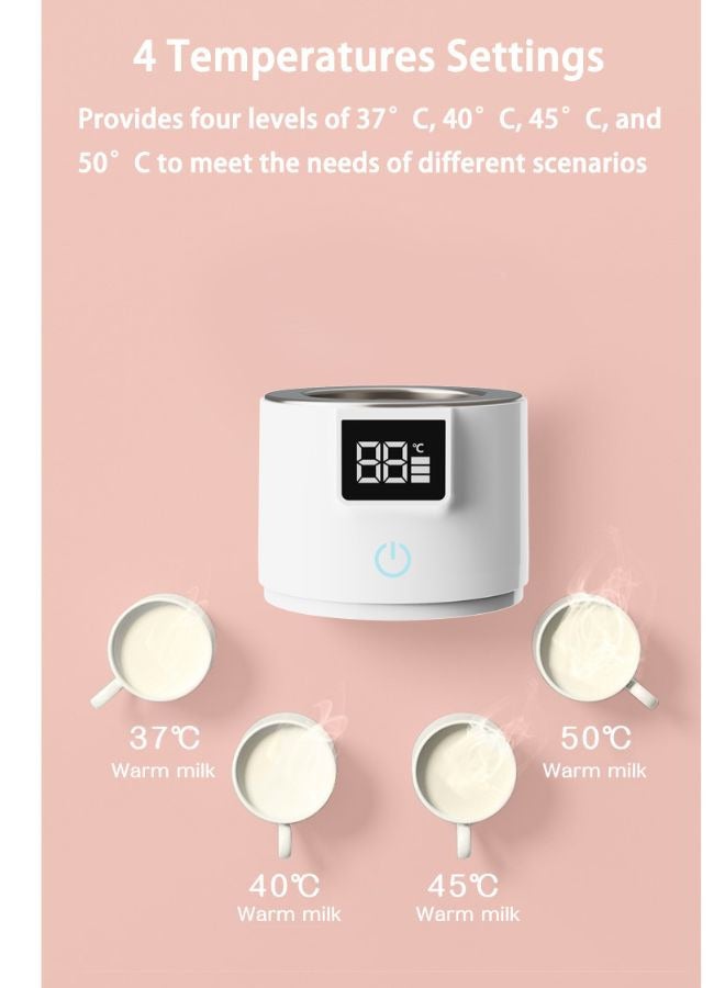 Portable Smart Baby Bottle Warmer Dual Function for Defrosting Warm Milk Heater & Thaw for Formula Breastmilk Keep Warm with Smart Temperature Control BPA Free
