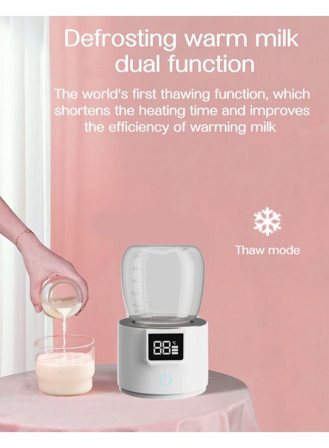 Portable Smart Baby Bottle Warmer Dual Function for Defrosting Warm Milk Heater & Thaw for Formula Breastmilk Keep Warm with Smart Temperature Control BPA Free