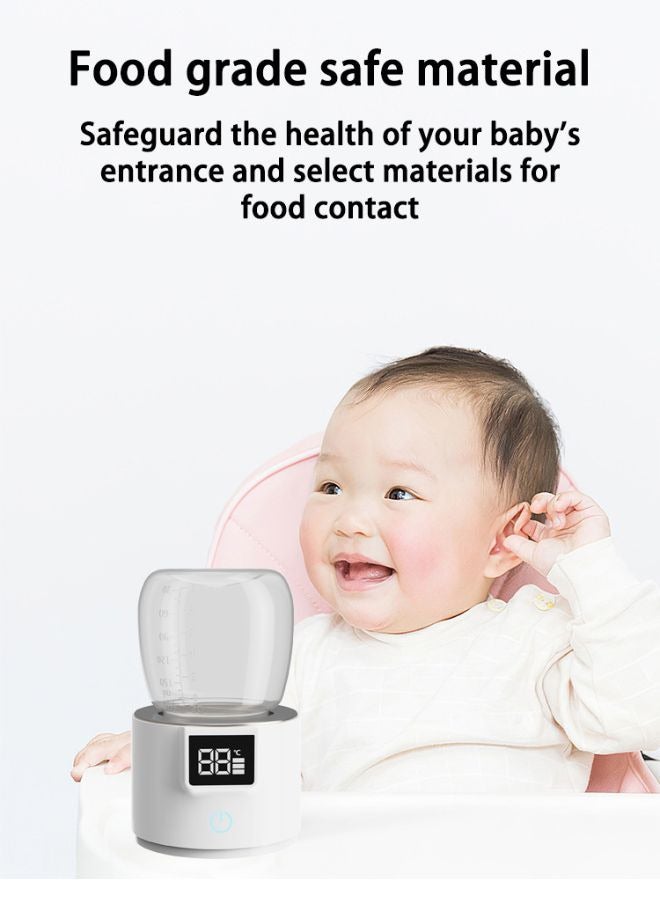 Portable Smart Baby Bottle Warmer Dual Function for Defrosting Warm Milk Heater & Thaw for Formula Breastmilk Keep Warm with Smart Temperature Control BPA Free