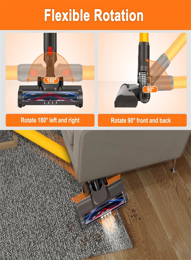 Vacuum Attachments for Dyson V8 V11 V10 V7 V15, Motorhead Hardwood Floor Vacuum Cleaner Attachment with LED Light, V Shape Turbo Roller Brush Cleaner Head Replacement Parts