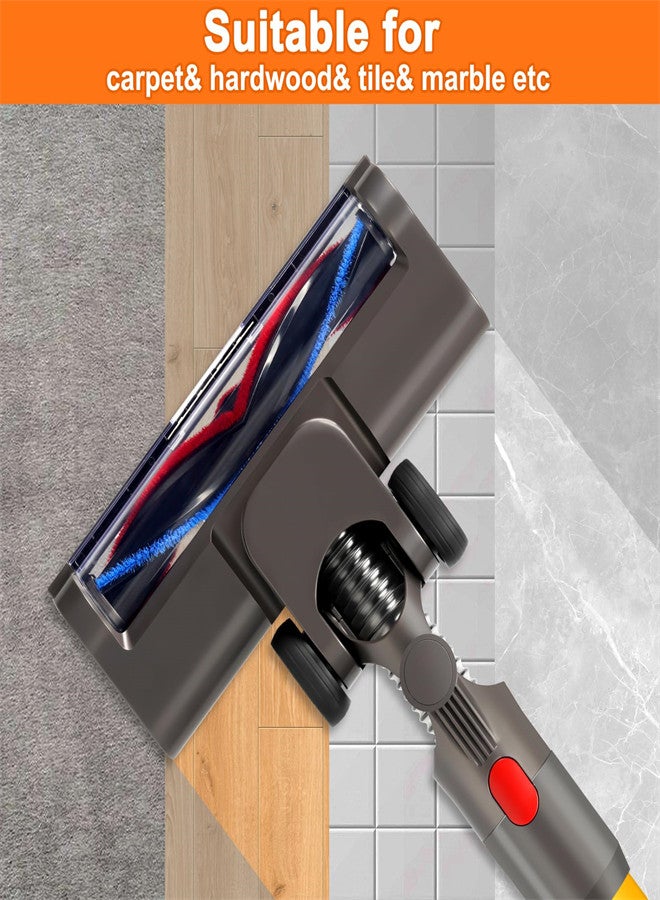 Vacuum Attachments for Dyson V8 V11 V10 V7 V15, Motorhead Hardwood Floor Vacuum Cleaner Attachment with LED Light, V Shape Turbo Roller Brush Cleaner Head Replacement Parts