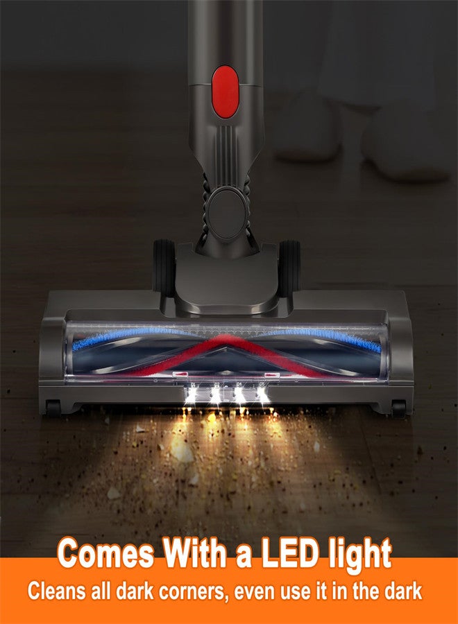 Vacuum Attachments for Dyson V8 V11 V10 V7 V15, Motorhead Hardwood Floor Vacuum Cleaner Attachment with LED Light, V Shape Turbo Roller Brush Cleaner Head Replacement Parts
