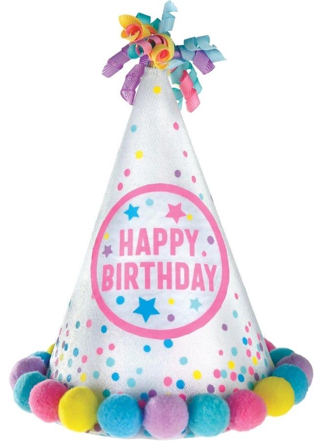 Colorful Pastel Party Pom Pom Cone Hat - 6.25