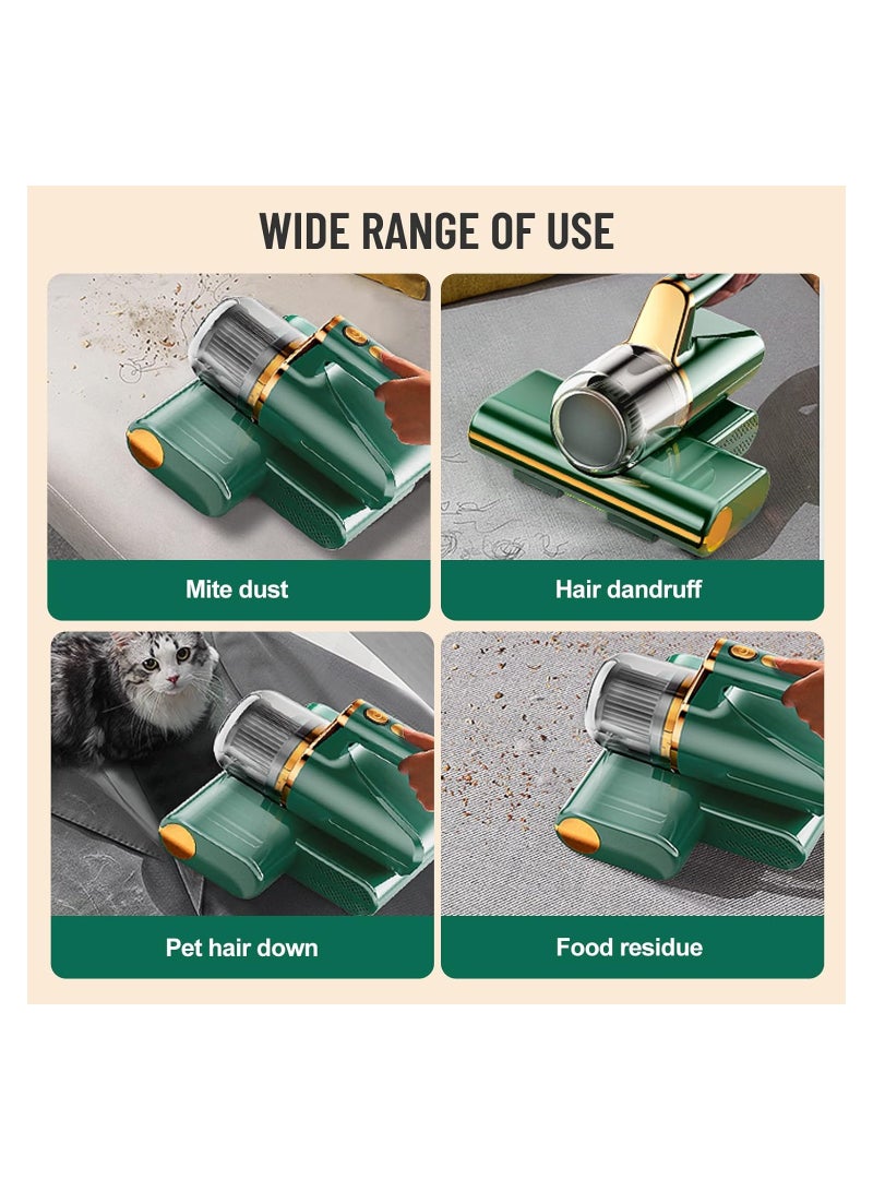 Bed Mattress Dust Mites Cleaner, Handheld Cordless Vacuum, with UV Germicidal Lamp Vacuum Cleaner Handheld, Washable Filter, Deep Mattress Cleaner, HEPA Filtration for Bed, Sofa, Carpets Cleaning
