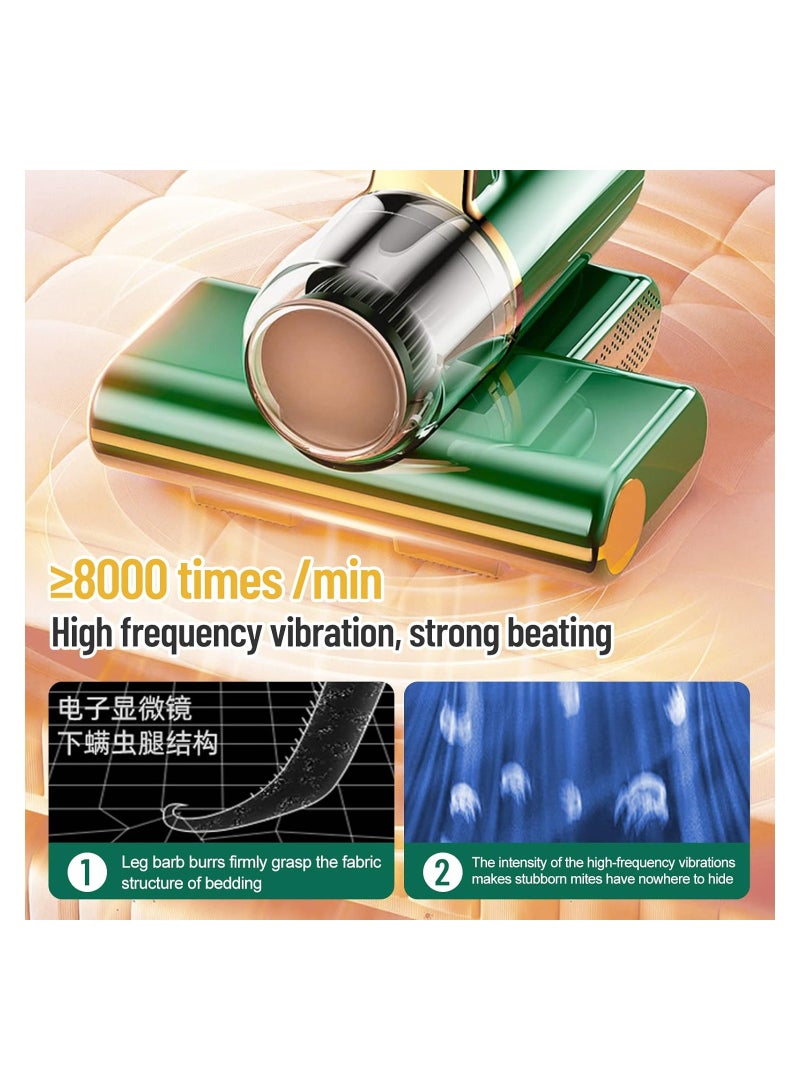 Bed Mattress Dust Mites Cleaner, Handheld Cordless Vacuum, with UV Germicidal Lamp Vacuum Cleaner Handheld, Washable Filter, Deep Mattress Cleaner, HEPA Filtration for Bed, Sofa, Carpets Cleaning