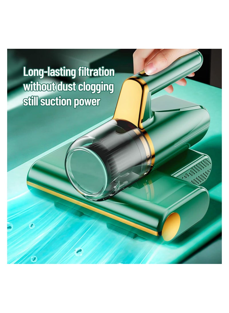 Bed Mattress Dust Mites Cleaner, Handheld Cordless Vacuum, with UV Germicidal Lamp Vacuum Cleaner Handheld, Washable Filter, Deep Mattress Cleaner, HEPA Filtration for Bed, Sofa, Carpets Cleaning