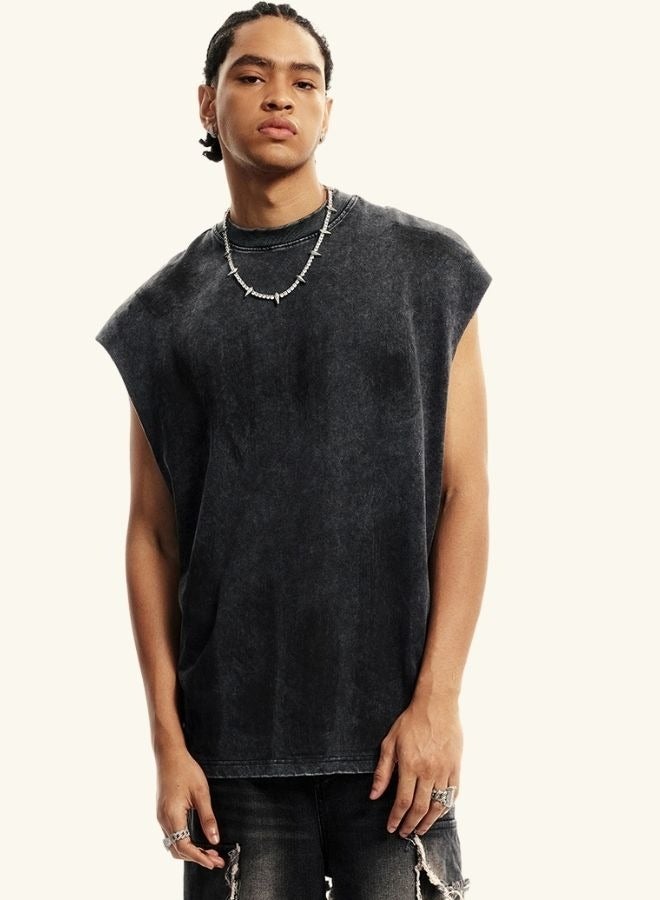 Unisex Summer Casual Sleeveless Relaxed Fit Crew Neck T-shirt