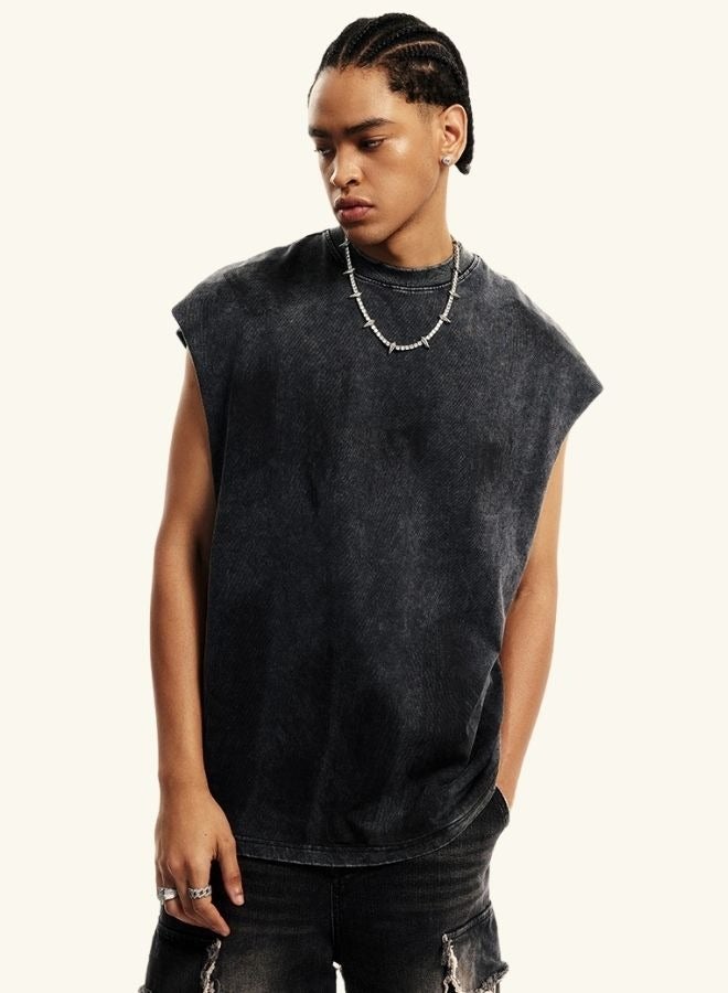 Unisex Summer Casual Sleeveless Relaxed Fit Crew Neck T-shirt