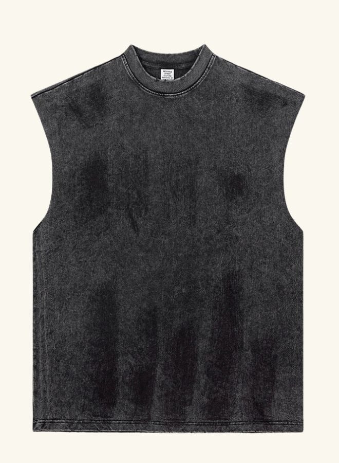 Unisex Summer Casual Sleeveless Relaxed Fit Crew Neck T-shirt