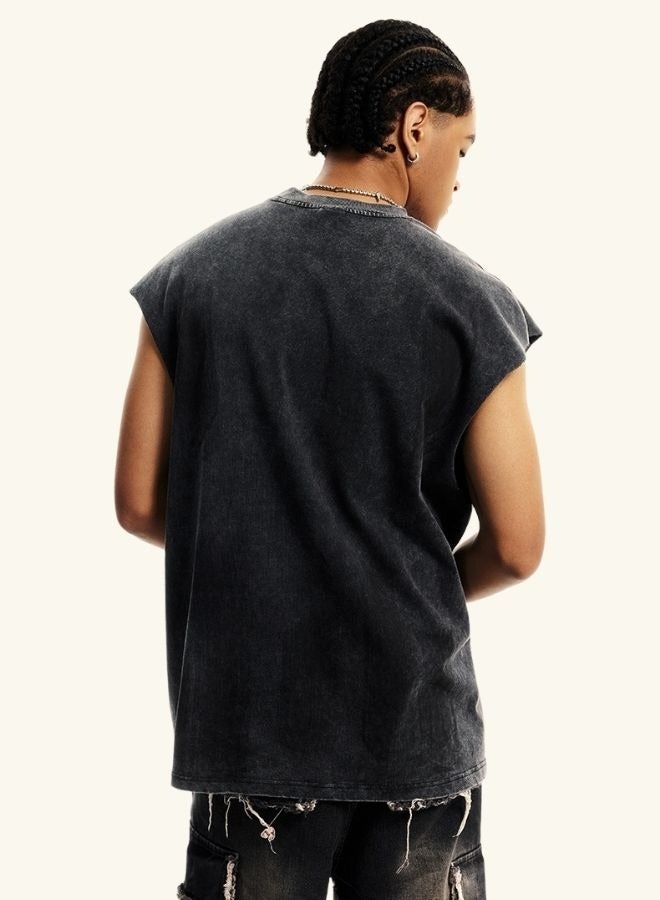Unisex Summer Casual Sleeveless Relaxed Fit Crew Neck T-shirt