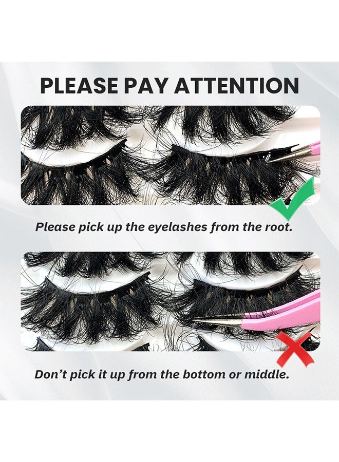 5 Pairs False Eyelashes, Exaggerated Dense Imitation Mink False Eyelashes, Fluffy Messy Long Thick Faux False Eyelashes, Soft Curly Lashes, Dramatic Reusable Self Adhesive Fake Lashes Make up
