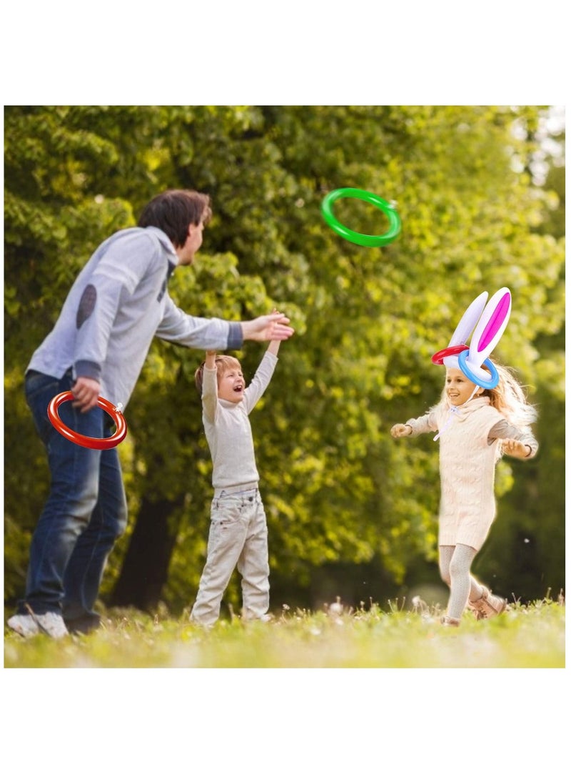 Inflatable Bunny Ring Toss Game, Rabbit Ears Ring Toss Party Games Inflatable Toys Gift for Kid Family School Party Favor Indoor Outdoor Toss Game 3 Pack