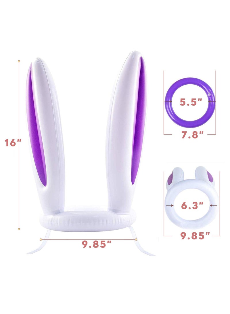 Inflatable Bunny Ring Toss Game, Rabbit Ears Ring Toss Party Games Inflatable Toys Gift for Kid Family School Party Favor Indoor Outdoor Toss Game 3 Pack