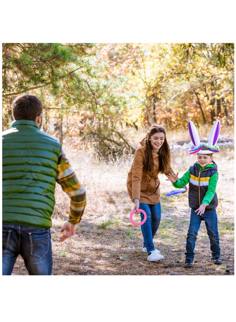 Inflatable Bunny Ring Toss Game, Rabbit Ears Ring Toss Party Games Inflatable Toys Gift for Kid Family School Party Favor Indoor Outdoor Toss Game 3 Pack