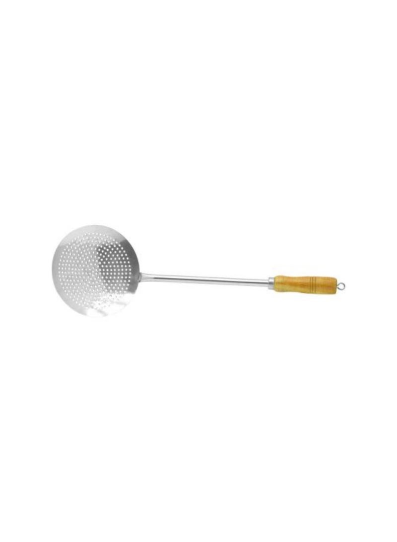 Steel Skimmer With Wooden Handle Fade-Proof Construction Resists