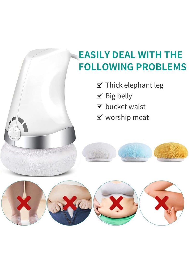 Electric Cellulite Massager Body Sculpting Machine, Handheld Massager for Belly, Waist, Arms, and Legs, Includes 3 Skin Friendly Cloth Pads