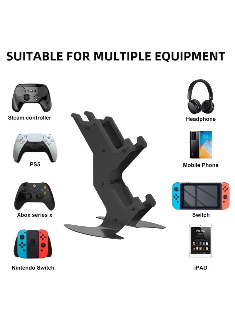 Controller Holder, Game Controller Rack Headset Stand, Aluminum Metal Headset Mount Universal Organizer for Xbox Series X S / Xbox one / PS5 / PS4 / NS/PC/Headset for Video Game Accessories