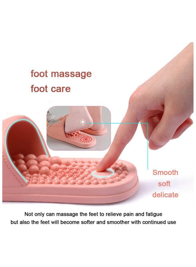 SYOSI Health Foot Massage Slippers Acupressure Point Care Magnet Therapy Promoting Blood Circulation Myofascial Release Trigger Point Acupuncture Relaxation Gifts for Parents (Pink, 9.25-9.64In)