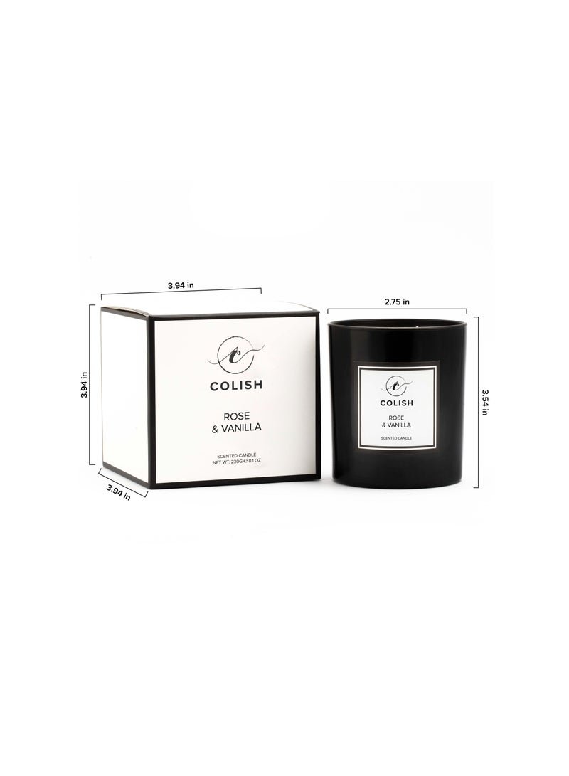 Rose & Vanilla Scented candle 230gm