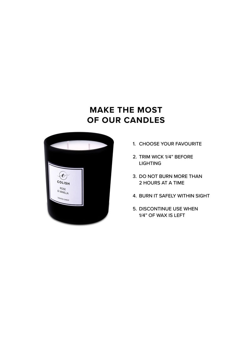 Rose & Vanilla Scented candle 230gm
