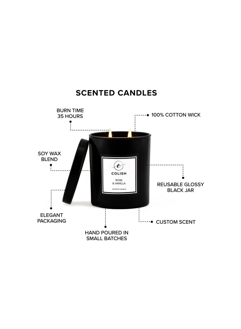 Rose & Vanilla Scented candle 230gm