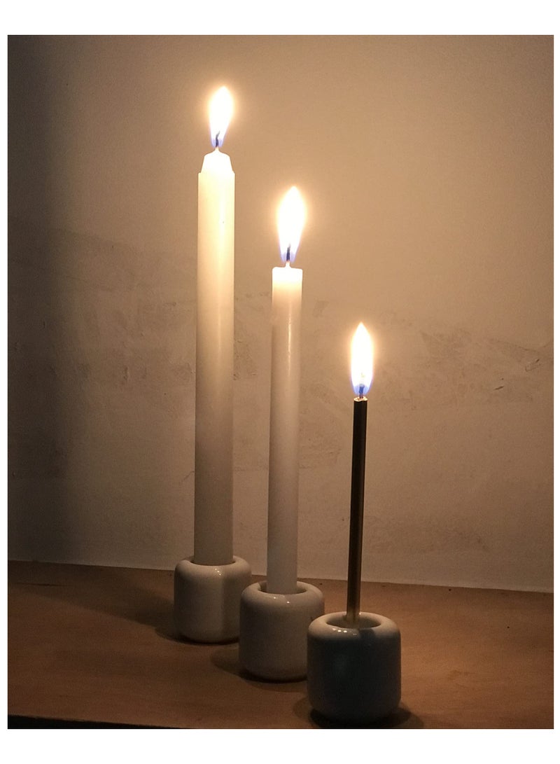 20 Pcs Ceramic Candle Holder Set, 0.7 Inch Small White Candle Holders for Table Centerpieces, Prayer, Decorative Mini Candlestick Holders for Wedding Decor, Dining Room