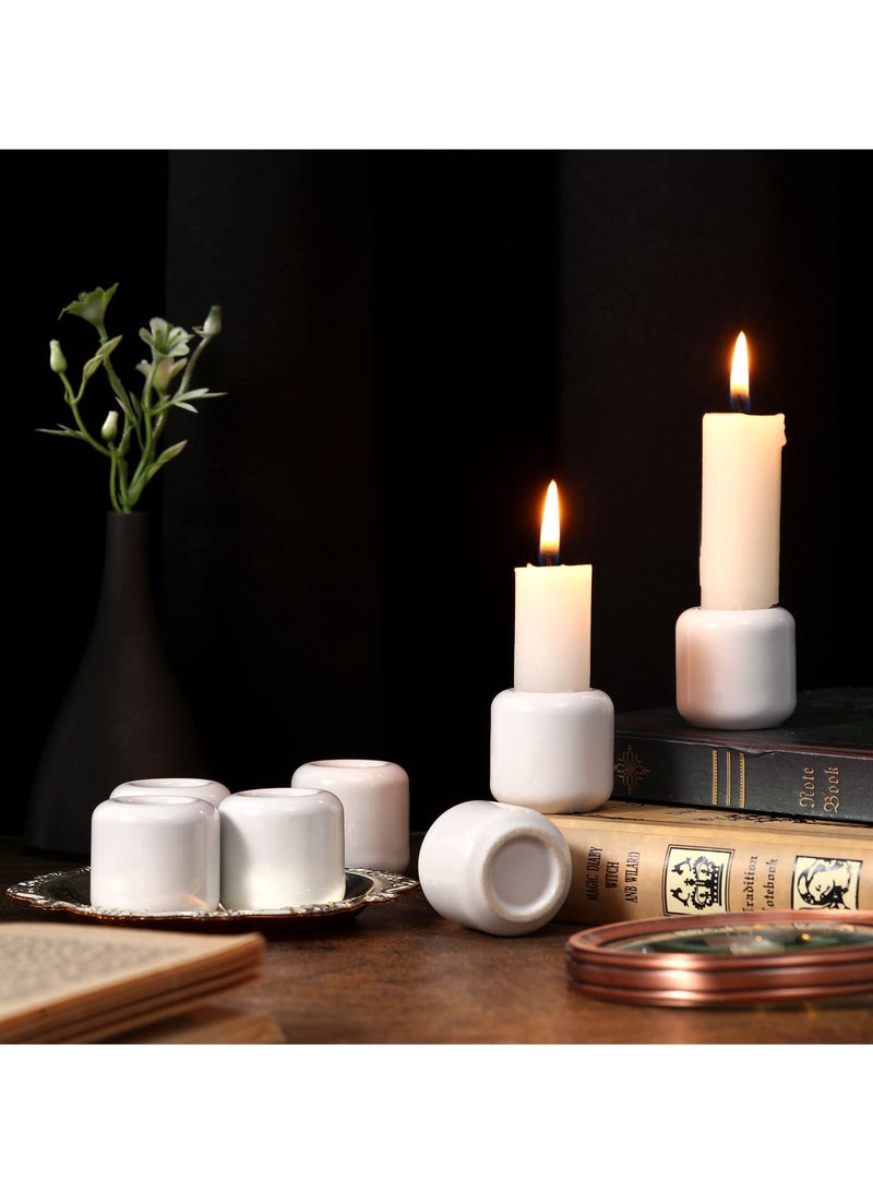 20 Pcs Mini White Ceramic Candle Holders Set, 0.7 Inch Decorative Candlesticks for Weddings, Dining Room Centerpieces and Prayer