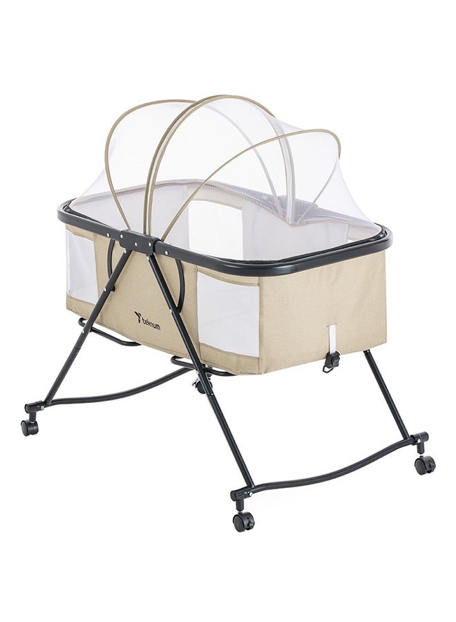 3-In-1 Baby Cot/Cradle w/ Mosquito net And Wheels – Ivory