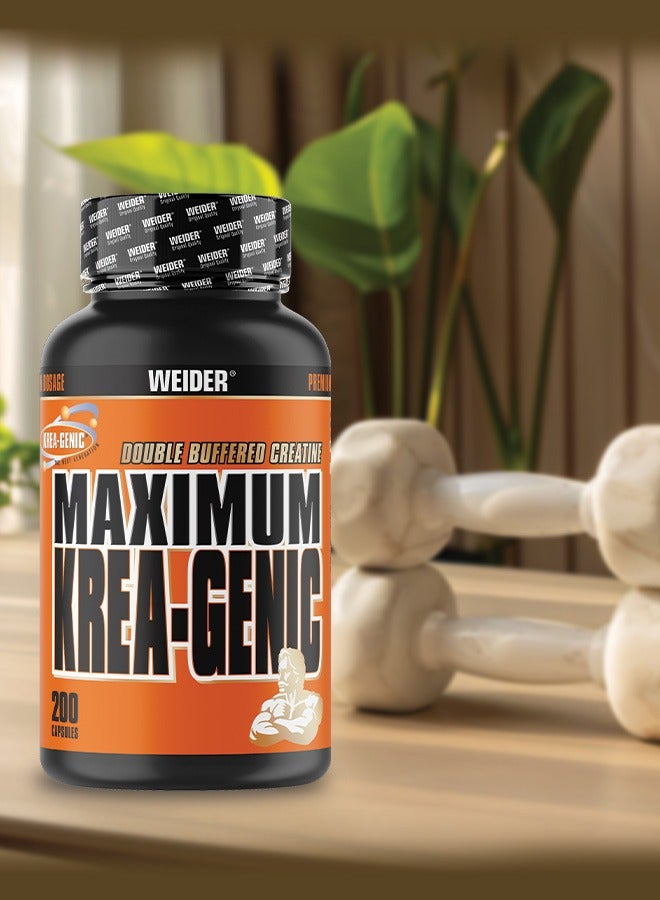 Maximum Krea-Genic 200 Capsules - Advanced Buffered Creatine for Optimal Performance