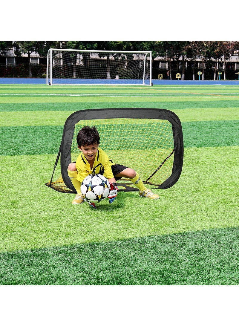 2-in-1 Pop Up Soccer Goal for Kids,  Indoor/Outdoor Kids Soccer Net Portable Soccer Goal Mini Soccer Goal Easy Set-Up Youth Soccer Net Soccer Pop Up Net Beginner Soccer Goal Collapsible Soccer Goal