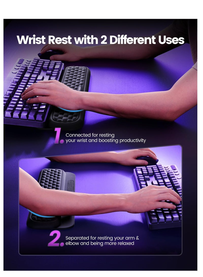 Keyboard Wrist Rest, Full Mechanical Keyboard Support Pad, Desk Ergonomic Cushion for Computer Typing Office Work Home Gaming, Soft Memory Foam Relief Repair Arm Palm Hand Wrist Pain Gift