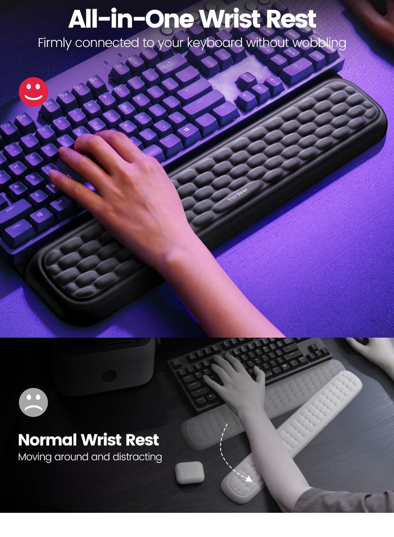 Keyboard Wrist Rest, Full Mechanical Keyboard Support Pad, Desk Ergonomic Cushion for Computer Typing Office Work Home Gaming, Soft Memory Foam Relief Repair Arm Palm Hand Wrist Pain Gift