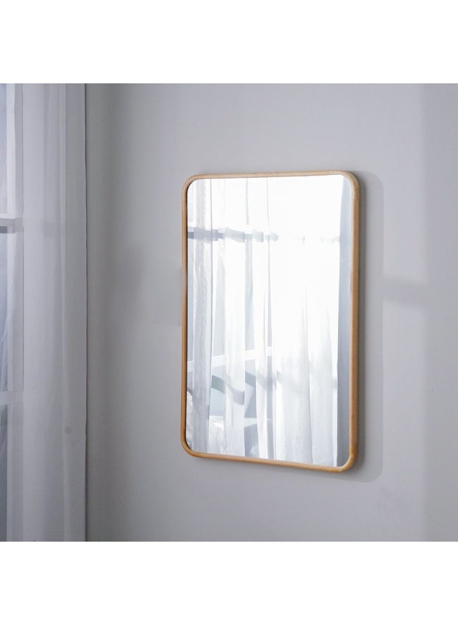 Petite Wooden Wall Mirror for Living Room Farmhouse Bedroom Bathroom Decorative Mirror 60X90Cm