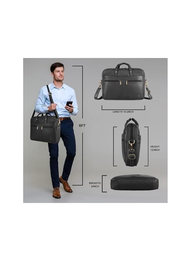 Leather Laptop Messenger Bag for Men