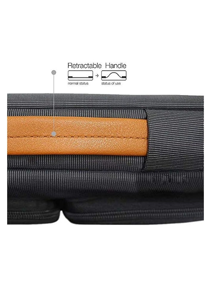 Laptop Shoulder Bag for MacBook Air 15-15.6 inch Briefcase 15 MacBook Pro Waterproof Shockproof Notebook Sleeve, Black